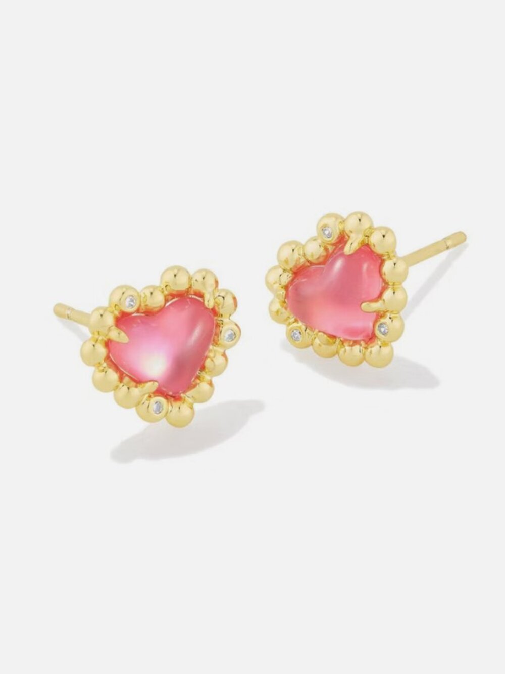 Kendra Scott Anna Framed Stud Earrings - Pink/Gold